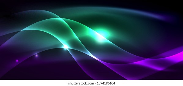 Projeto de ondas abstratas de luz de néon
