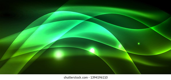 Diseño de ondas abstractas de luz neón