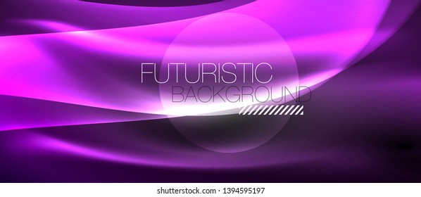 Neon light abstract waves design