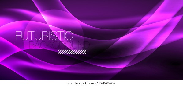 Projeto de ondas abstratas de luz de néon