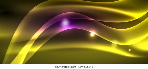 Neon light abstract waves design