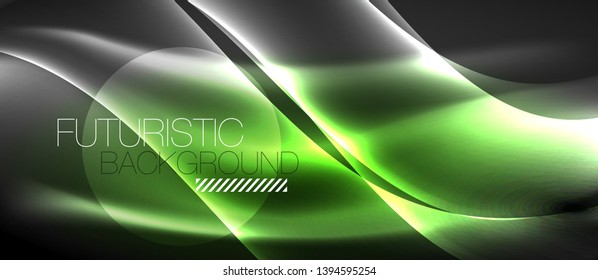 Diseño de ondas abstractas de luz neón