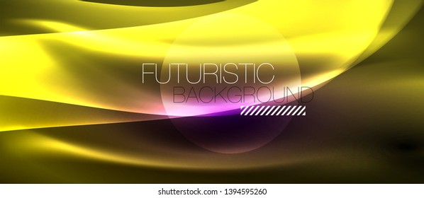 Neon light abstract waves design