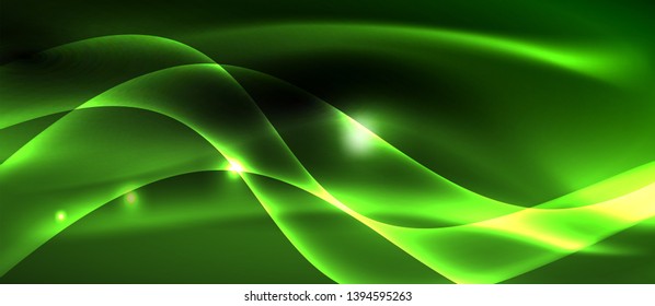 Diseño de ondas abstractas de luz neón