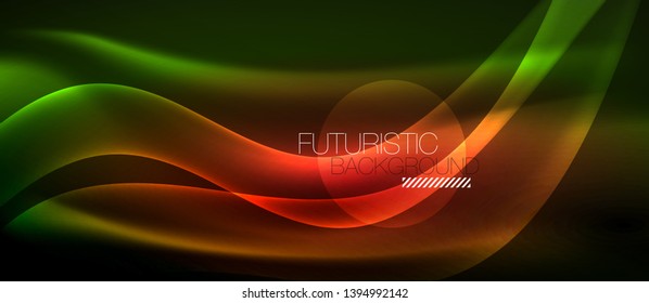 Diseño de ondas abstractas de luz neón
