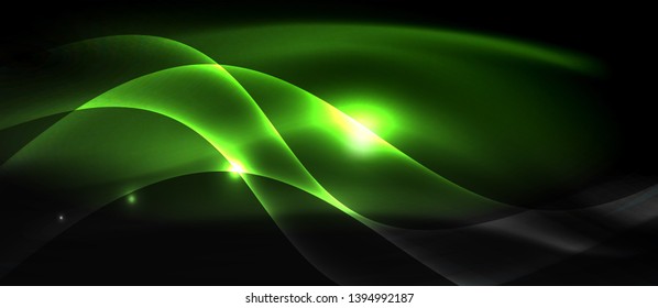 Neon light abstract waves design