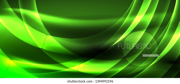 Neon light abstract waves design
