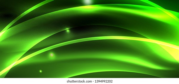 Neon light abstract waves design