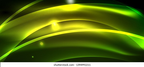 Neon light abstract waves design