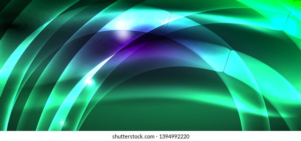 Neon light abstract waves design