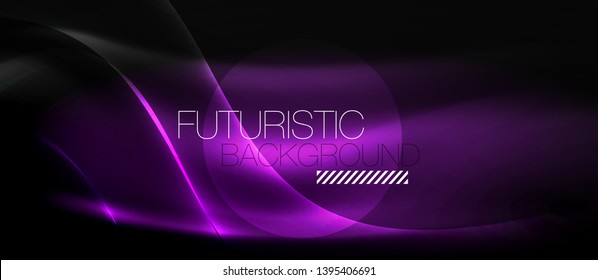 Neon light abstract waves design