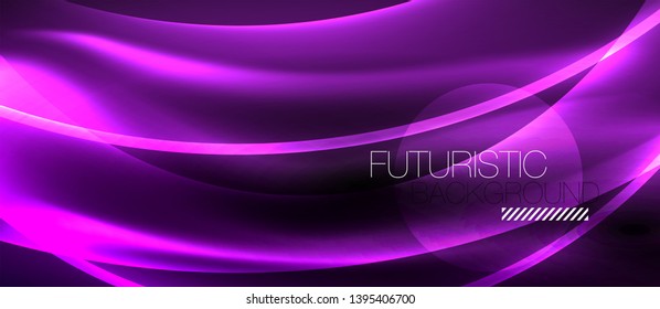 Neon light abstract waves design