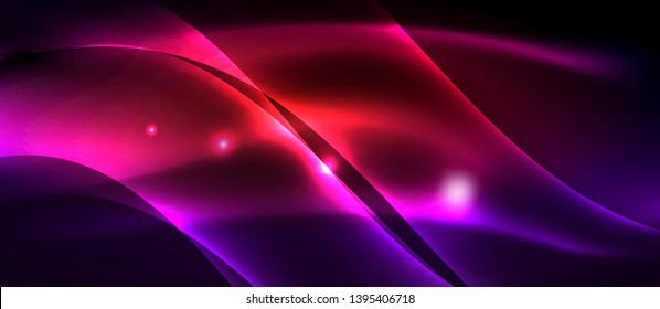 Neon light abstract waves design