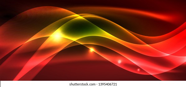 Neon light abstract waves design