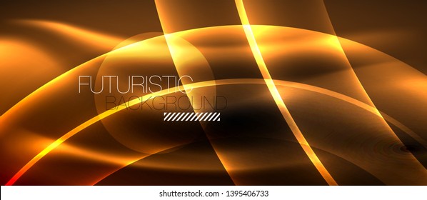 Neon light abstract waves design