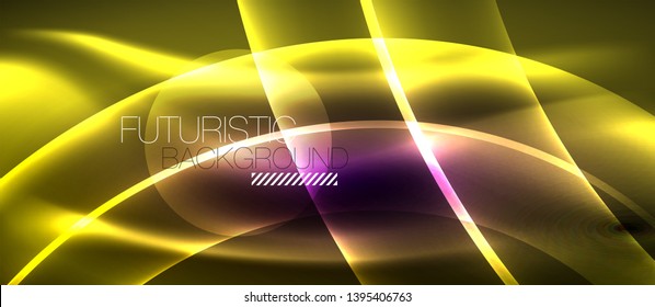 Neon light abstract waves design