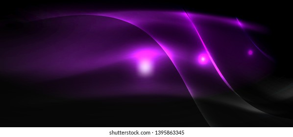Neon light abstract waves design