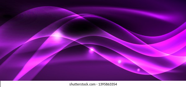 Diseño de ondas abstractas de luz neón