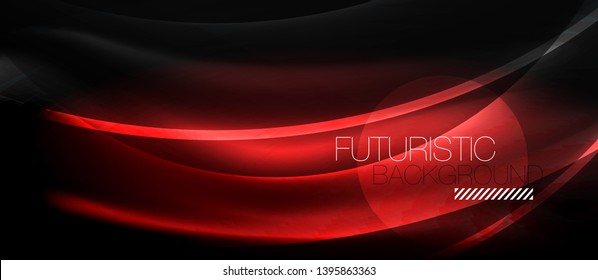 Neon light abstract waves design