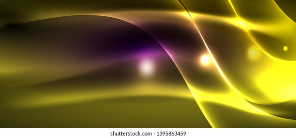 Diseño de ondas abstractas de luz neón
