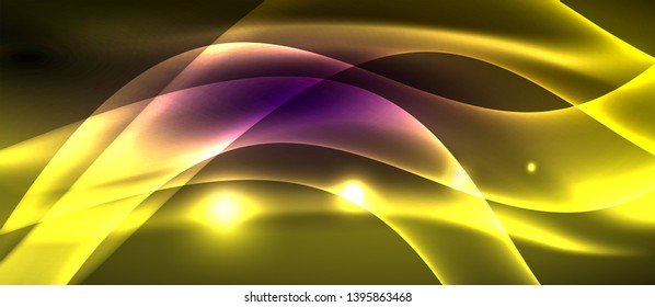 Diseño de ondas abstractas de luz neón
