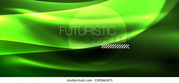 Diseño de ondas abstractas de luz neón