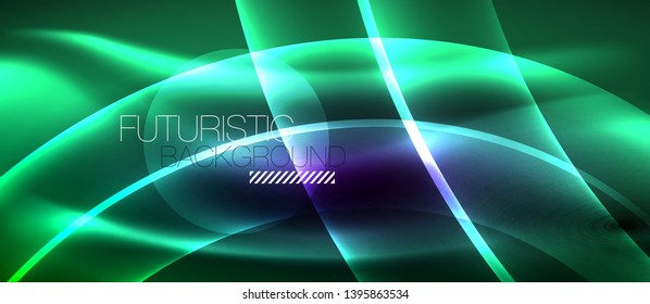 Neon-Licht-abstrakte Wellen-Design