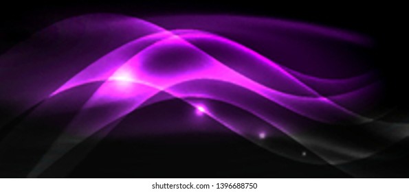 Neon light abstract waves design