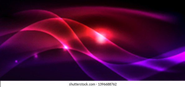 Diseño de ondas abstractas de luz neón