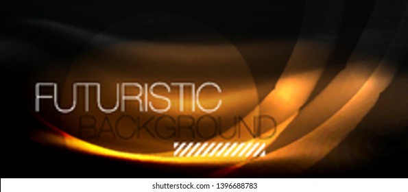 Neon light abstract waves design