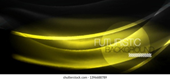 Neon light abstract waves design