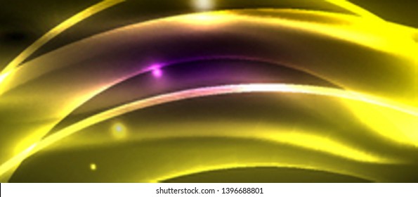 Neon light abstract waves design