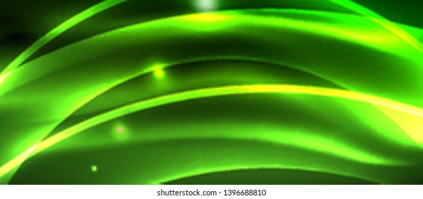 Neon light abstract waves design