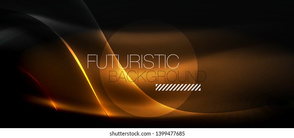 Neon light abstract waves design