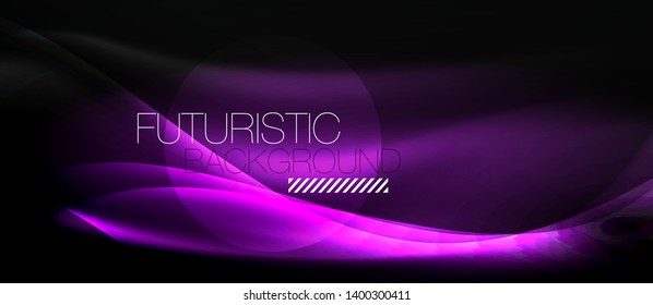 Neon light abstract waves design