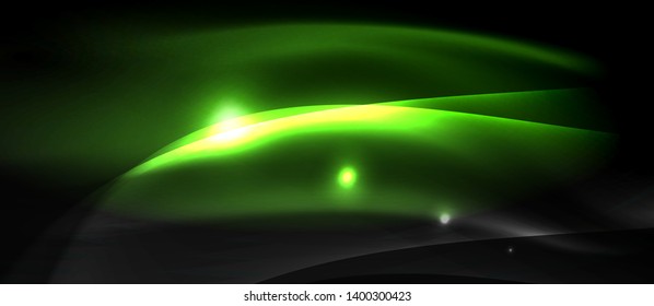 Neon light abstract waves design