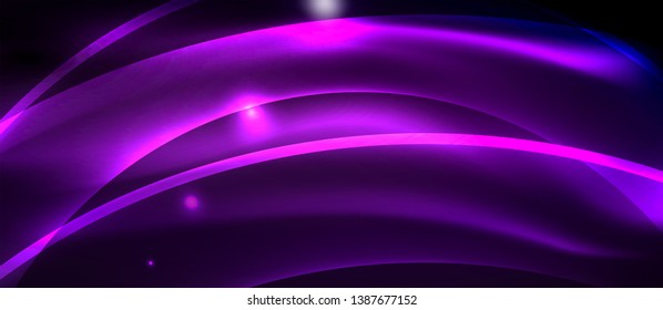 Neon light abstract waves template