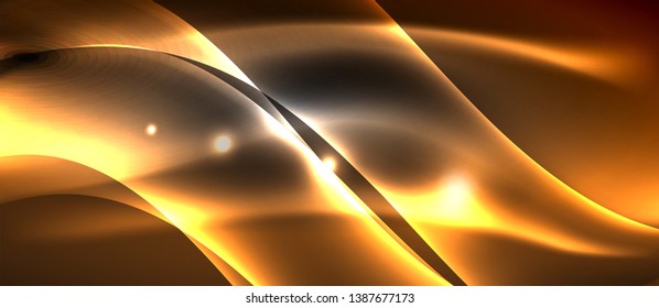 Plantilla de ondas abstractas de luz de neón