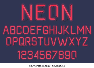 Neon Light Alphabet