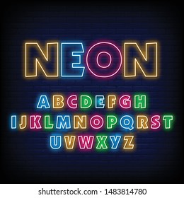 neon light alphabet. glow light neon. Alphabet Neon Font