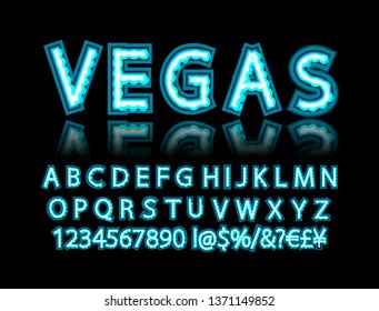 Neon light alphabet, multicolored extra glowing font. Exclusive swatch color control. Vector illustration