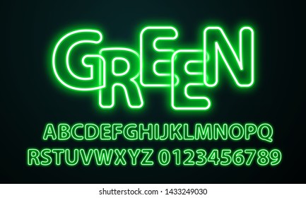 Neon light alphabet party neon font.