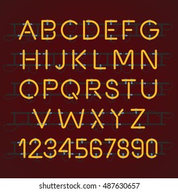 Neon Light Alphabet Vector Font