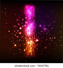 Neon Light Alphabets. Letter I