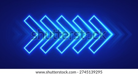 Neon Light Arrows Showing Direction