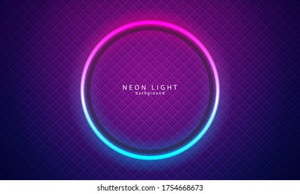 Neon Light Background with Circle Line