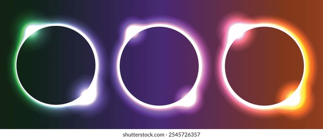 neon light background gradient green blue 3d abstract purple dark round red line cyberpunk laser orange shape pink black violet cosmic frame yellow space dynamic vibrant geometric modern top vector pr