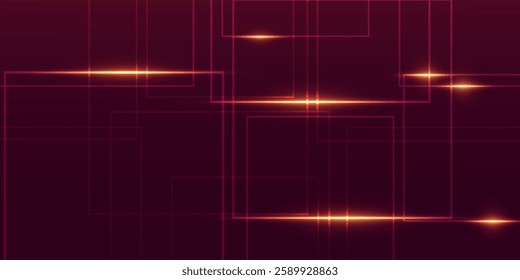 Neon light light background. Highlight of lines and flash.