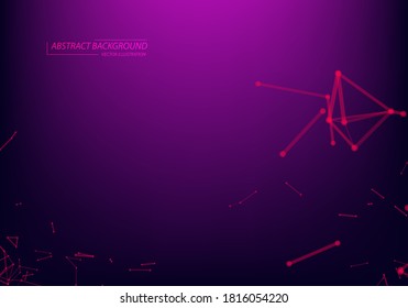 Neon Light background. Molecular structure. Connected lines with dots. Chemistry, medicine, science, technology. Cyber Structure. Data Connection Concept.