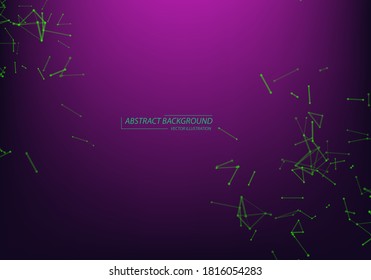 Neon Light background. Molecular structure. Connected lines with dots. Chemistry, medicine, science, technology. Cyber Structure. Data Connection Concept.